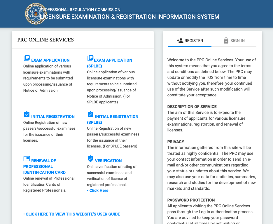 prc website - license verification leris - apostillepinoy.com