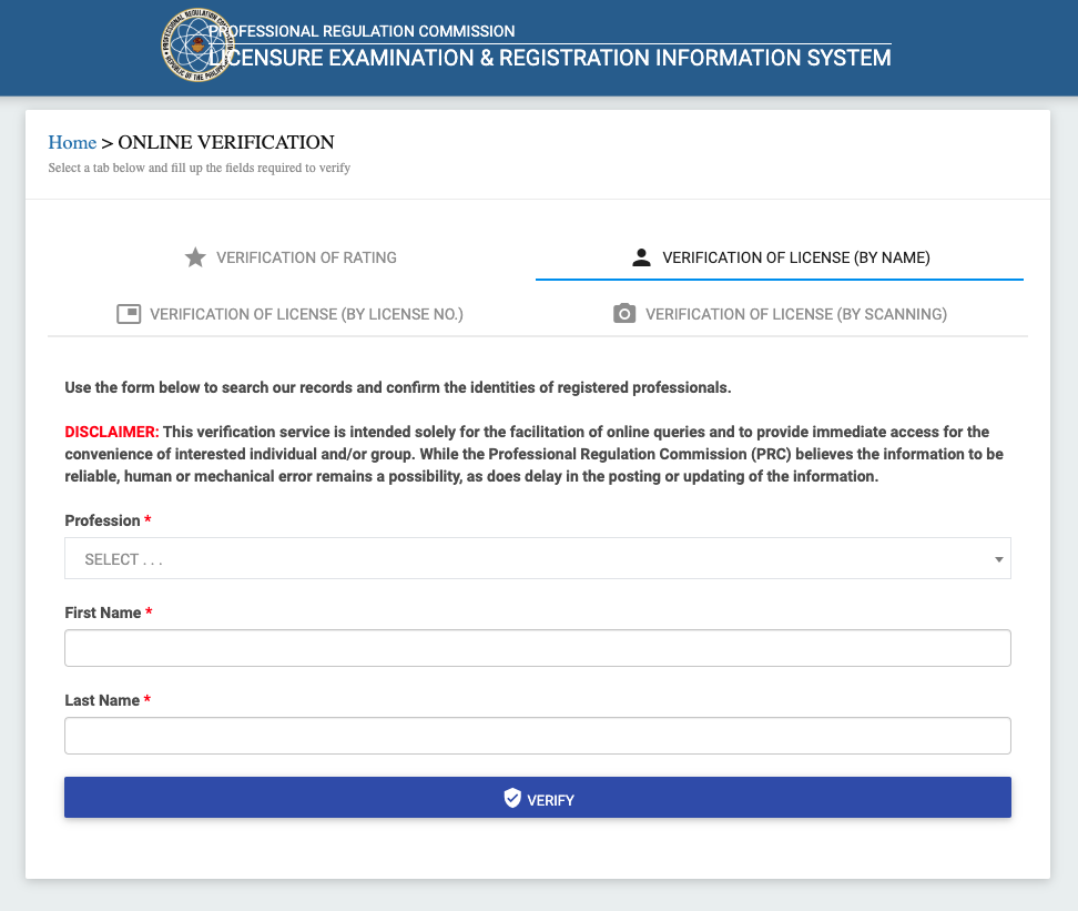 prc website - license verification details - apostillepinoy.com